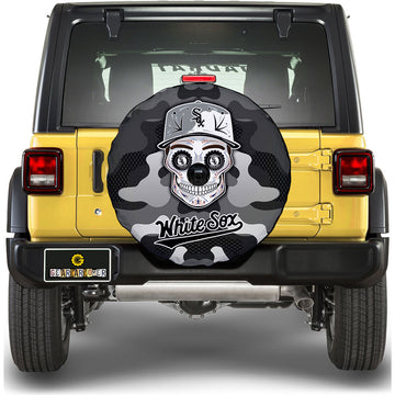 Chicago White Sox Spare Tire Covers Camera Hole Skull Theme Collection - Gearcarcover - 1