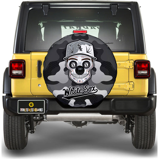 Chicago White Sox Spare Tire Covers Camera Hole Skull Theme Collection - Gearcarcover - 1