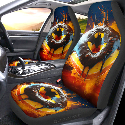 Chocolate Batman Donuts Car Seat Covers Custom Girly Pattern Car Accessories - Gearcarcover - 1