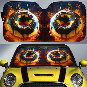 Chocolate Batman Donuts Car Sunshade Custom Girly Pattern Car Accessories - Gearcarcover - 1
