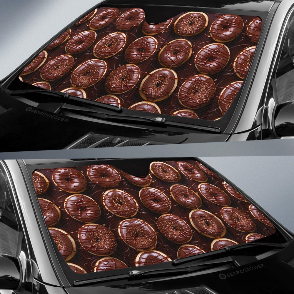 Chocolate Donuts Car Sunshade Custom Girly Pattern Car Accessories - Gearcarcover - 2