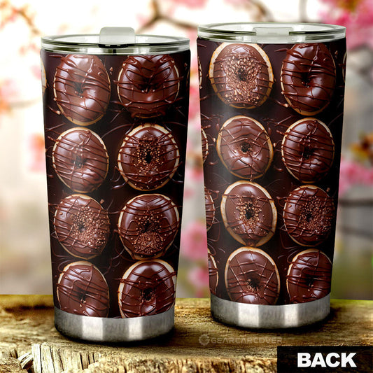 Chocolate Donuts Tumbler Cup Custom Girly Pattern Car Accessories - Gearcarcover - 2
