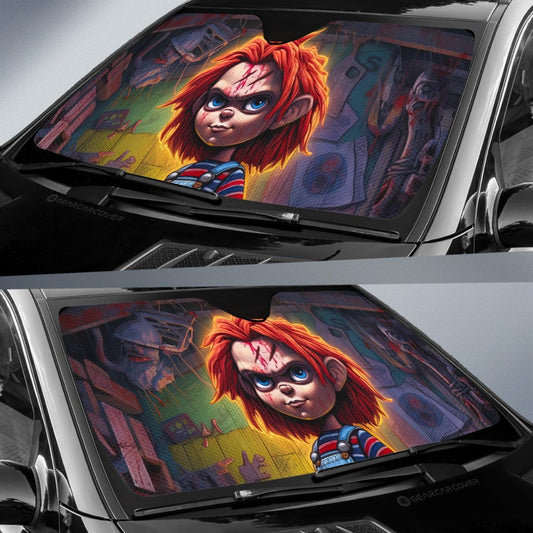 Chucky Car Sunshade Custom Horror Car Accessories - Gearcarcover - 2