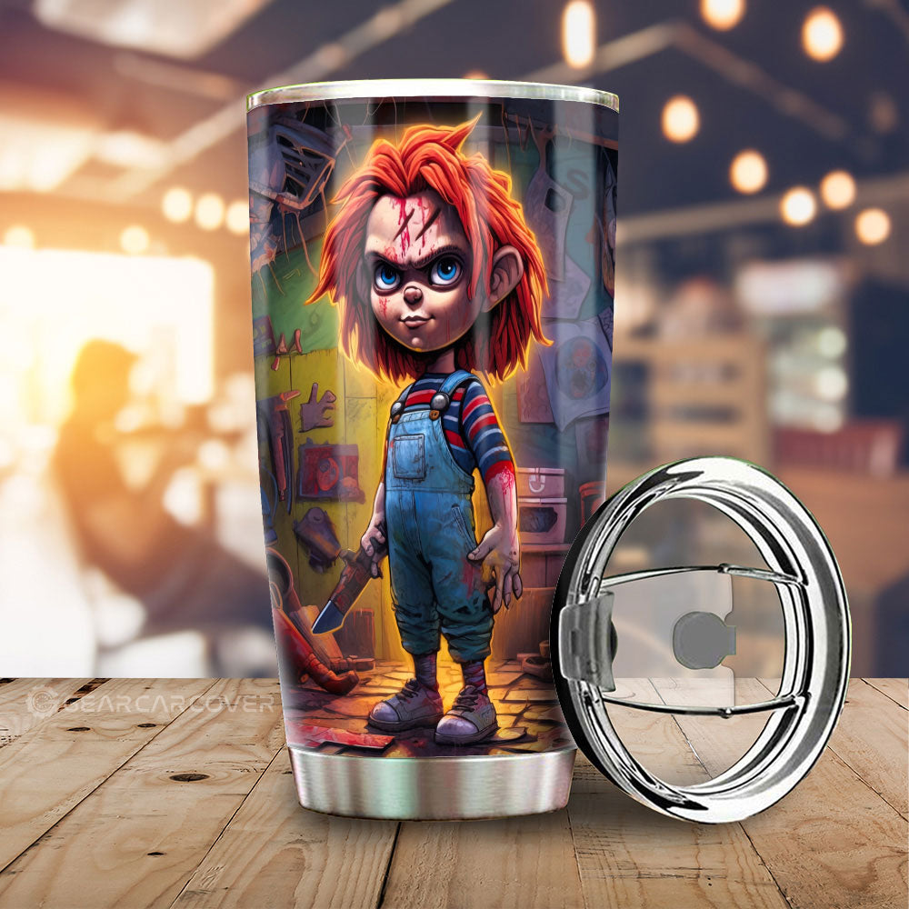 Chucky Tumbler Cup Custom Horror Car Accessories - Gearcarcover - 1
