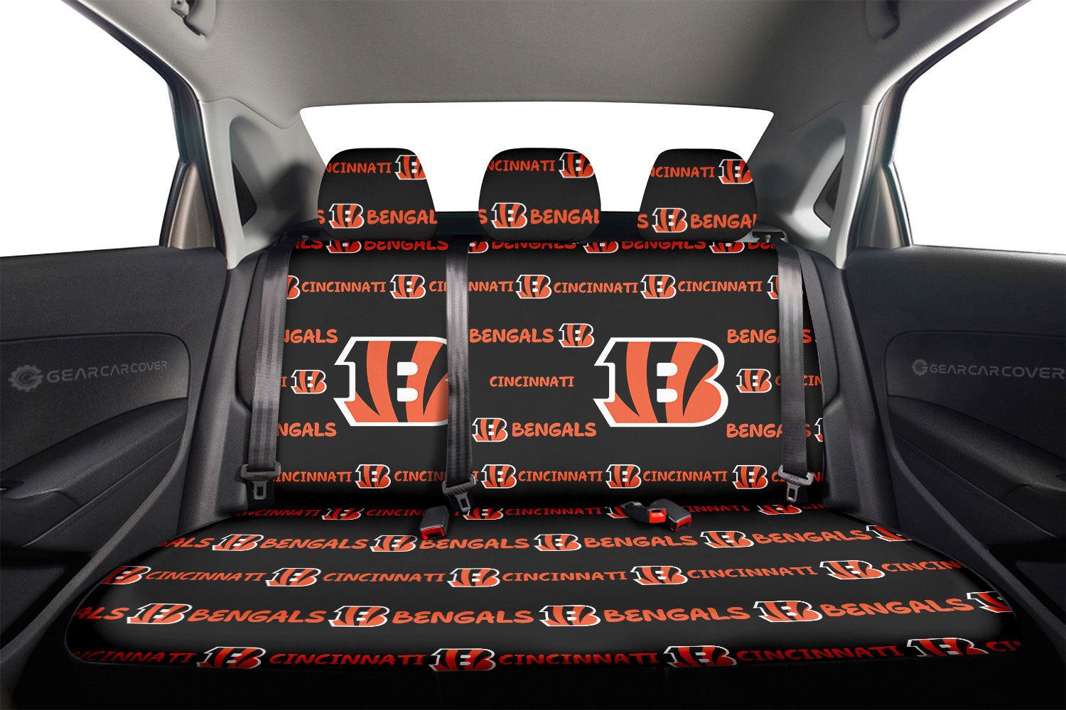 Cincinnati Bengals Car Back Seat Covers Sporty Team Collection - Gearcarcover - 2