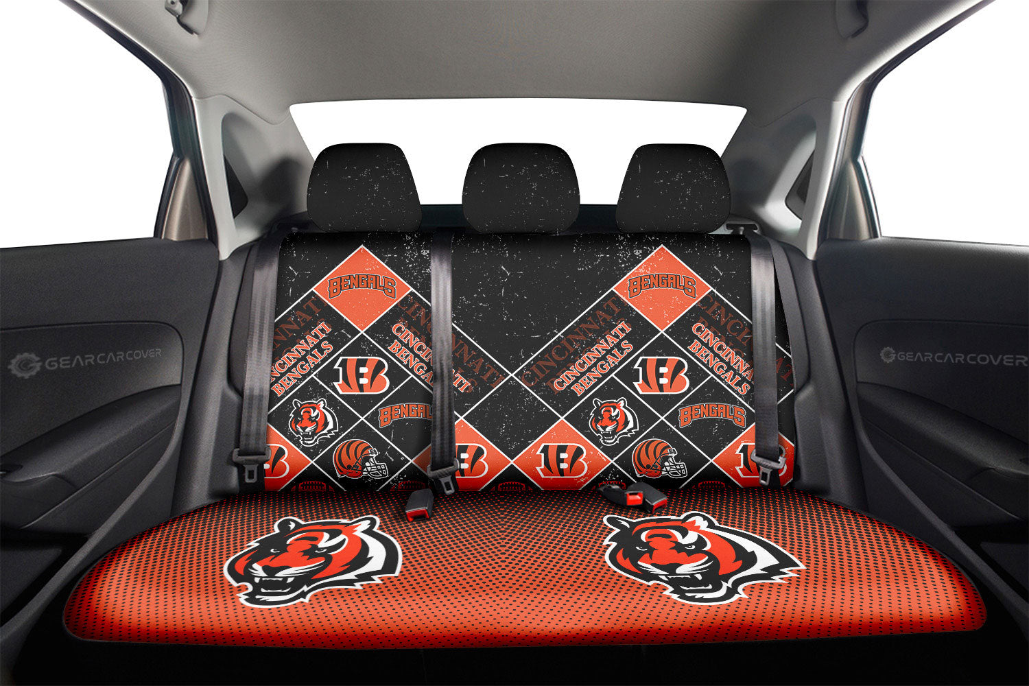 Cincinnati Bengals Car Back Seat Covers Sporty Team Collection - Gearcarcover - 2