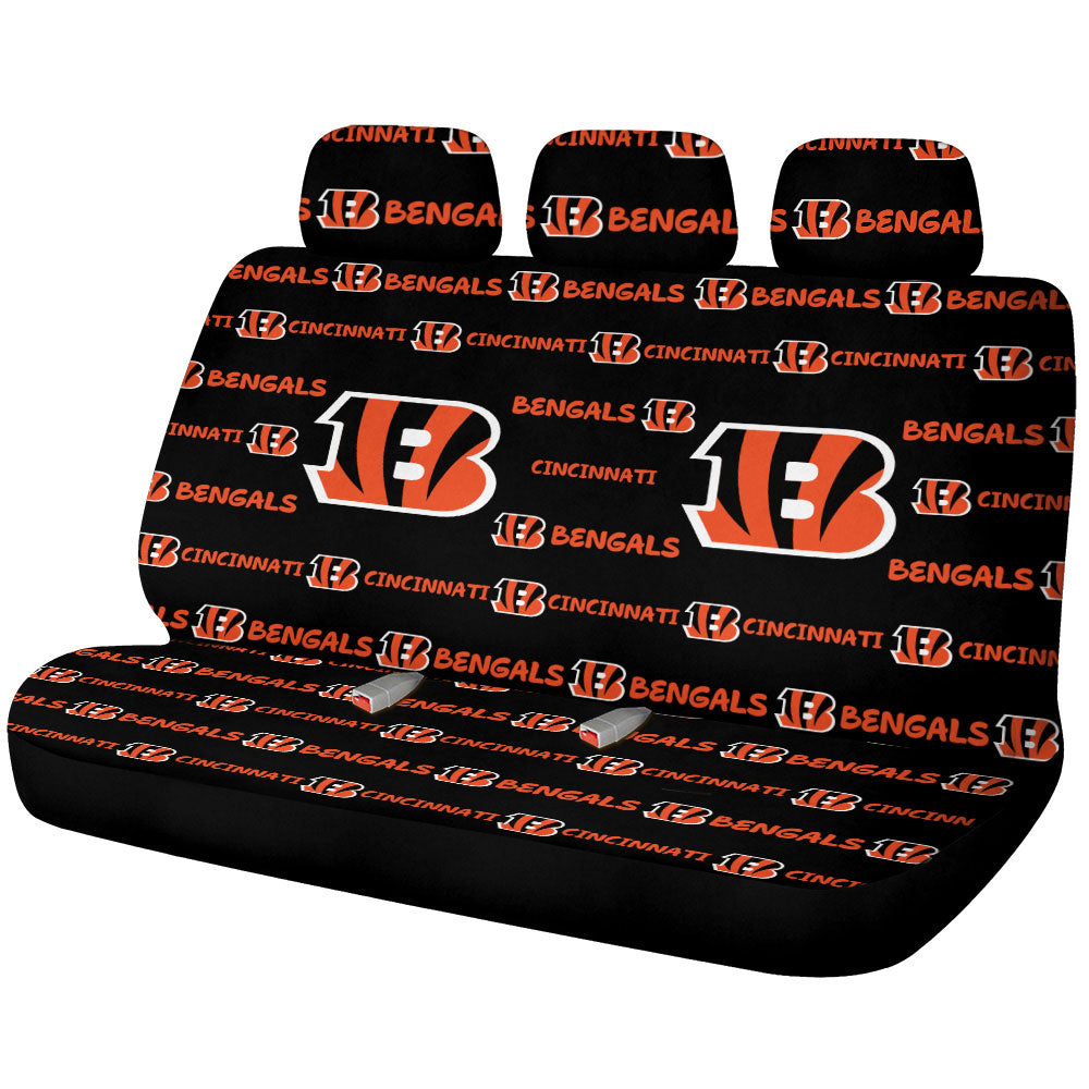 Cincinnati Bengals Car Back Seat Covers Sporty Team Collection - Gearcarcover - 1
