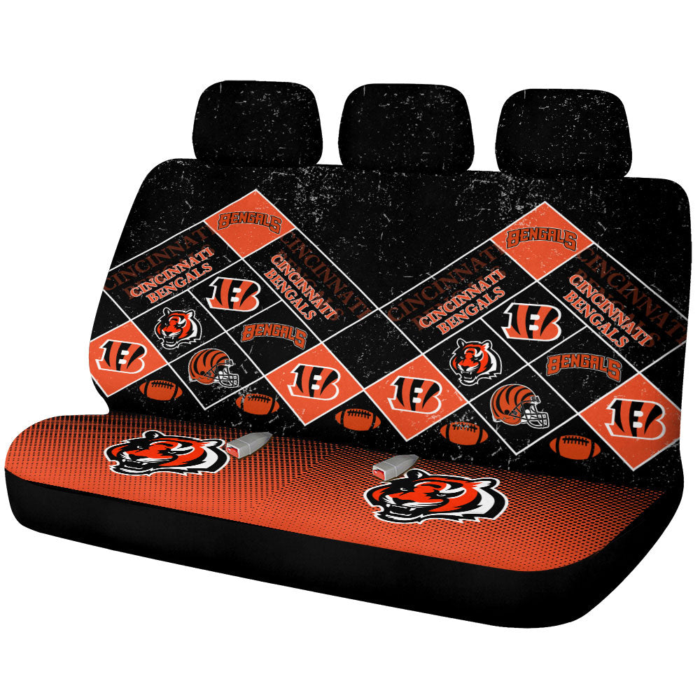 Cincinnati Bengals Car Back Seat Covers Sporty Team Collection - Gearcarcover - 1