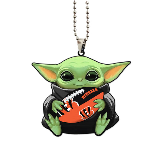Cincinnati Bengals Ornament Baby Yoda Car Accessories - Gearcarcover - 1