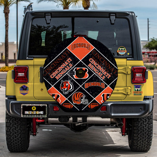 Cincinnati Bengals Spare Tire Covers Camera Hole Sporty Team Collection - Gearcarcover - 2