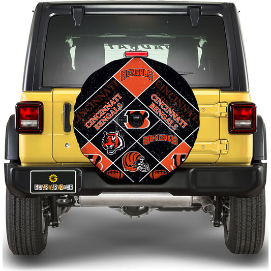 Cincinnati Bengals Spare Tire Covers Camera Hole Sporty Team Collection - Gearcarcover - 1