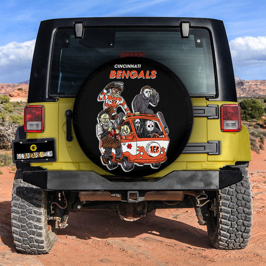 Cincinnati Bengals Spare Tire Covers Horror Characters Car Accessories - Gearcarcover - 2