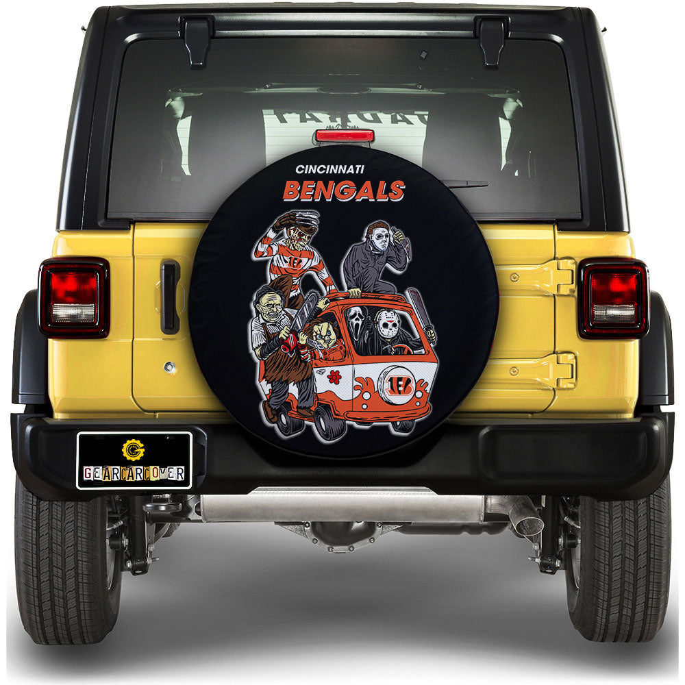 Cincinnati Bengals Spare Tire Covers Horror Characters Car Accessories - Gearcarcover - 1