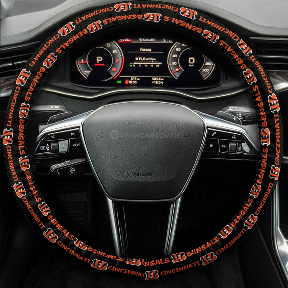 Cincinnati Bengals Steering Wheel Cover Sporty Team Collection - Gearcarcover - 3