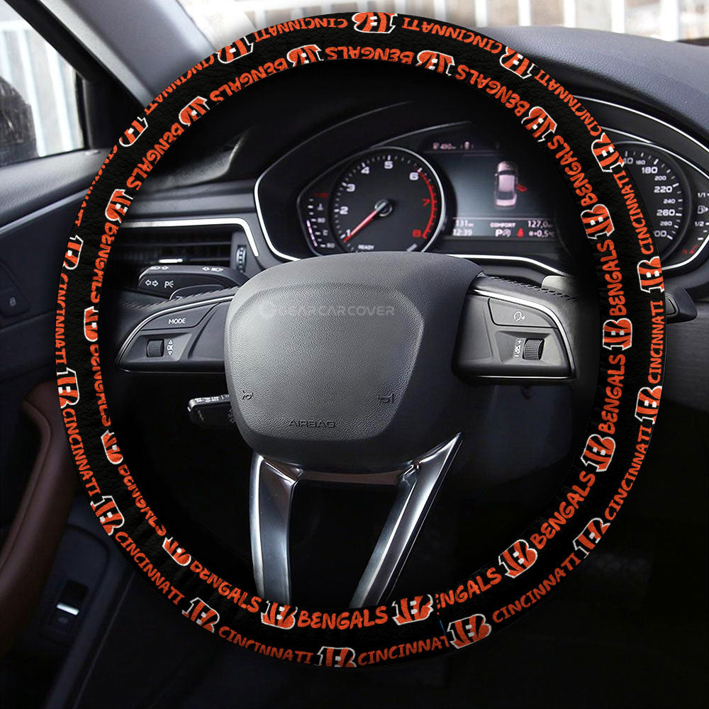 Cincinnati Bengals Steering Wheel Cover Sporty Team Collection - Gearcarcover - 4