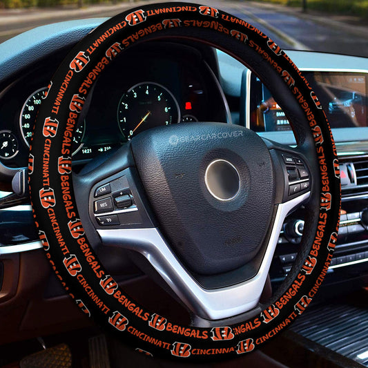 Cincinnati Bengals Steering Wheel Cover Sporty Team Collection - Gearcarcover - 1