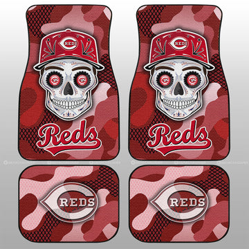 Cincinnati Reds Car Floor Mats Skull Theme Collection - Gearcarcover - 1