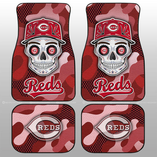 Cincinnati Reds Car Floor Mats Skull Theme Collection - Gearcarcover - 1