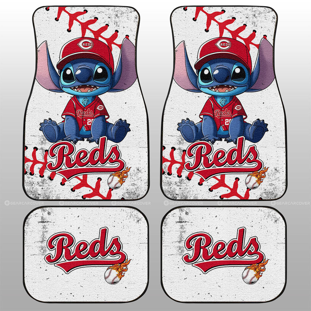 Cincinnati Reds Car Floor Mats Stitch Theme Collection - Gearcarcover - 1