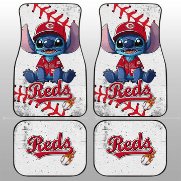 Cincinnati Reds Car Floor Mats Stitch Theme Collection - Gearcarcover - 1