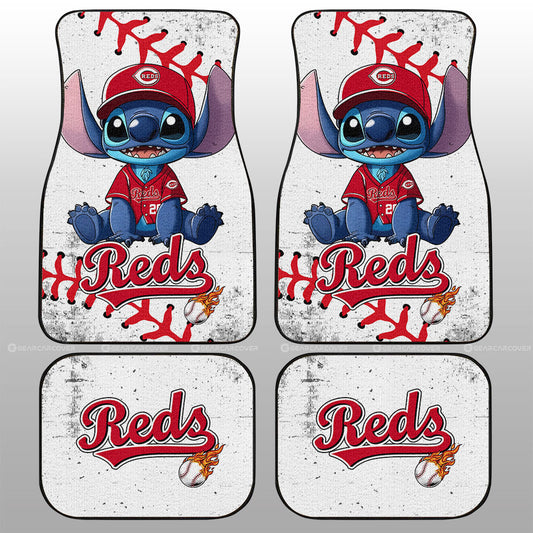 Cincinnati Reds Car Floor Mats Stitch Theme Collection - Gearcarcover - 1