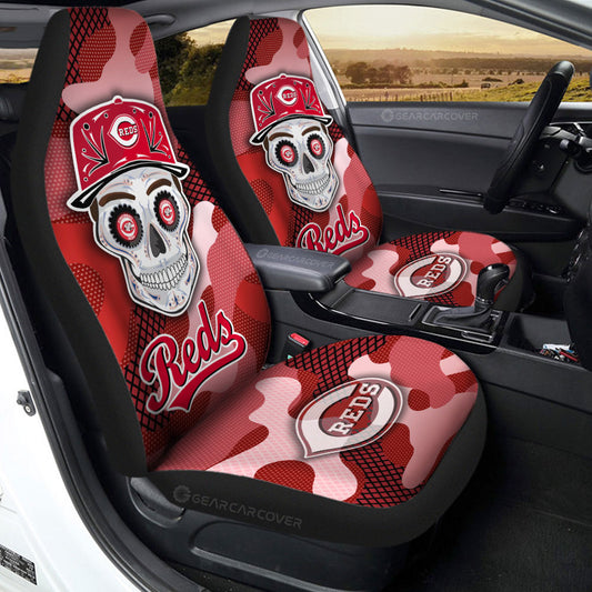 Cincinnati Reds Car Seat Covers Skull Theme Collection - Gearcarcover - 2