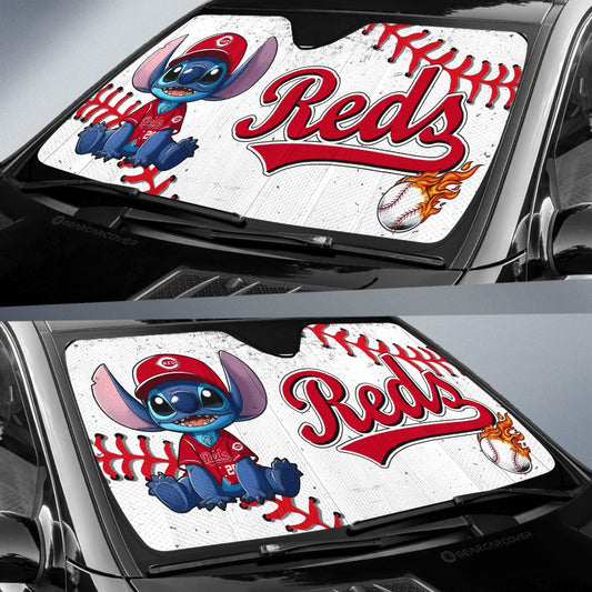 Cincinnati Reds Car Sunshade Stitch Theme Collection - Gearcarcover - 2