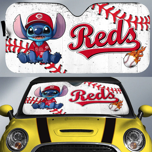 Cincinnati Reds Car Sunshade Stitch Theme Collection - Gearcarcover - 1