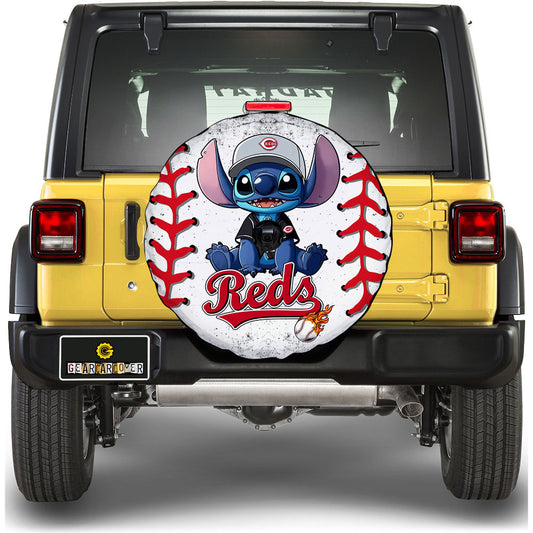 Cincinnati Reds Spare Tire Covers Camera Hole Stitch Theme Collection - Gearcarcover - 1