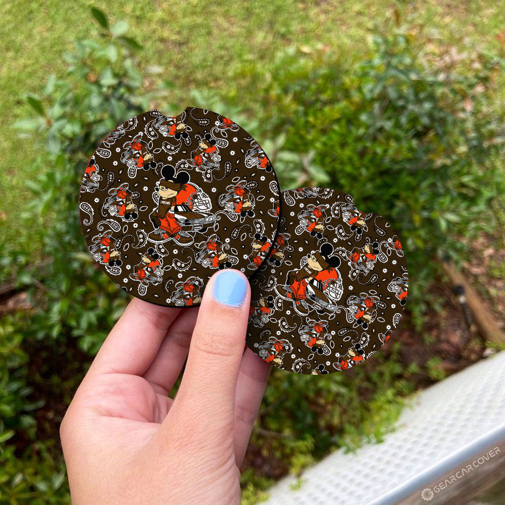 Cleveland Browns Car Coaster Set Cartoon Theme Collection - Gearcarcover - 3