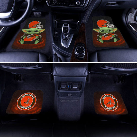 Cleveland Browns Car Floor Mats Baby Yoda Car Accessories For Fan - Gearcarcover - 2