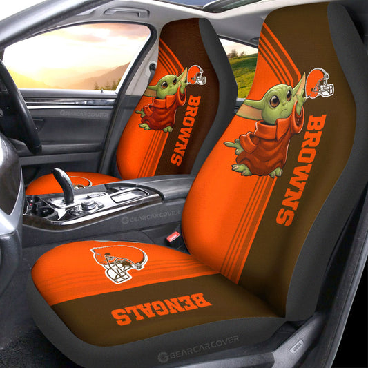 Cleveland Browns Car Seat Covers Baby Yoda Car Accessories - Gearcarcover - 1