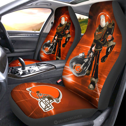 Cleveland Browns Car Seat Covers Buzz Lightyear Car Accessories For Fan - Gearcarcover - 1
