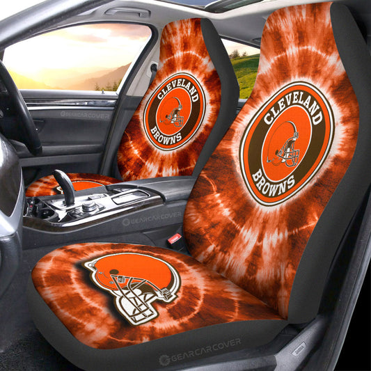 Cleveland Browns Car Seat Covers Custom Tie Dye Car Accessories - Gearcarcover - 1