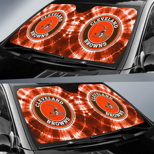 Cleveland Browns Car Sunshade Custom Tie Dye Car Accessories - Gearcarcover - 2