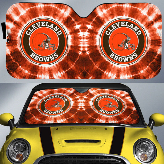 Cleveland Browns Car Sunshade Custom Tie Dye Car Accessories - Gearcarcover - 1