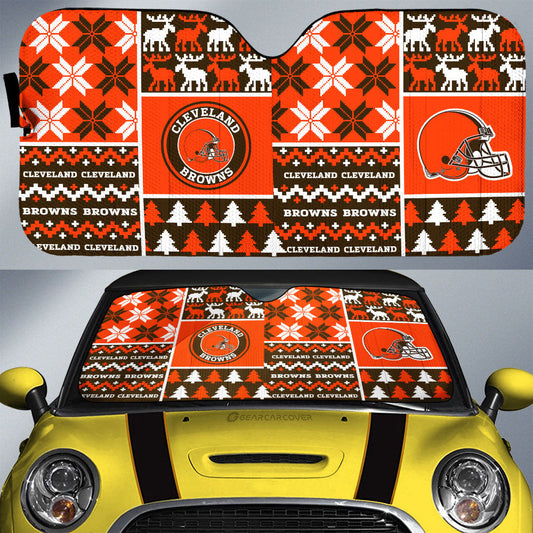 Cleveland Browns Car Sunshade Custom Ugly Style Car Accessories - Gearcarcover - 1
