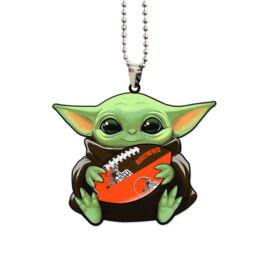 Cleveland Browns Ornament Baby Yoda Car Accessories - Gearcarcover - 1