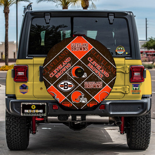 Cleveland Browns Spare Tire Covers Camera Hole Sporty Team Collection - Gearcarcover - 2