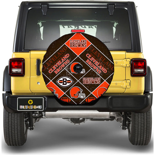 Cleveland Browns Spare Tire Covers Camera Hole Sporty Team Collection - Gearcarcover - 1