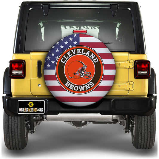 Cleveland Browns Spare Tire Covers Custom US Flag Style - Gearcarcover - 1
