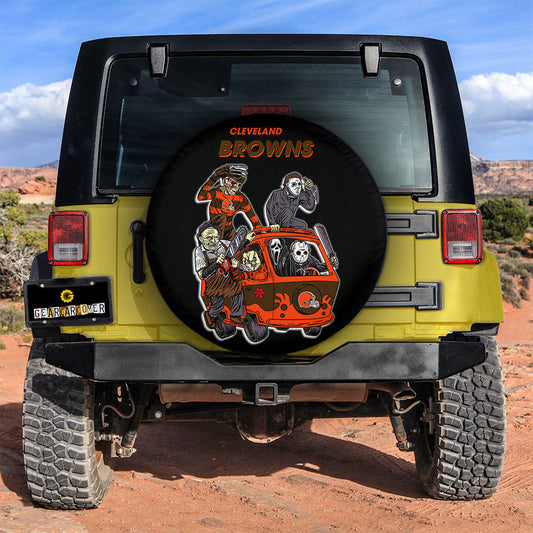 Cleveland Browns Spare Tire Covers Horror Characters Car Accessories - Gearcarcover - 2