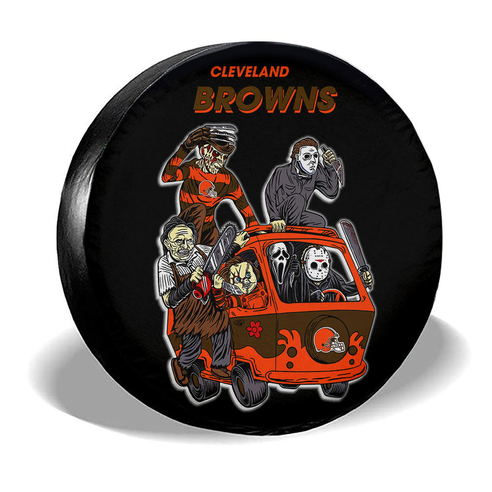 Cleveland Browns Spare Tire Covers Horror Characters Car Accessories - Gearcarcover - 3