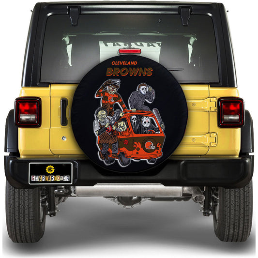 Cleveland Browns Spare Tire Covers Horror Characters Car Accessories - Gearcarcover - 1