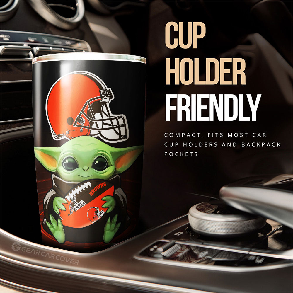 Cleveland Browns Tumbler Cup Custom Car Accessories For Fan - Gearcarcover - 3