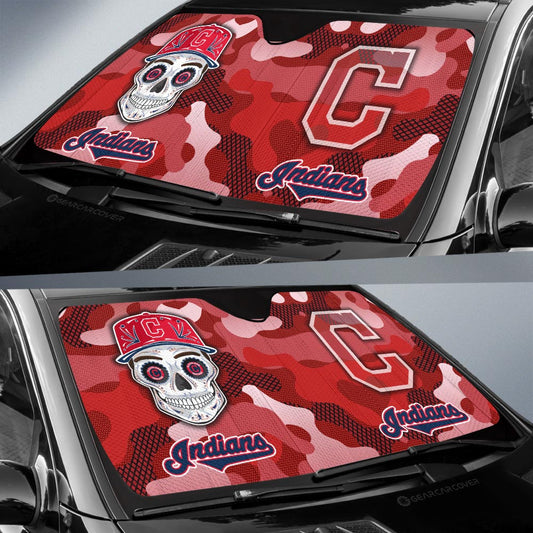Cleveland Indians Car Sunshade Skull Theme Collection - Gearcarcover - 2