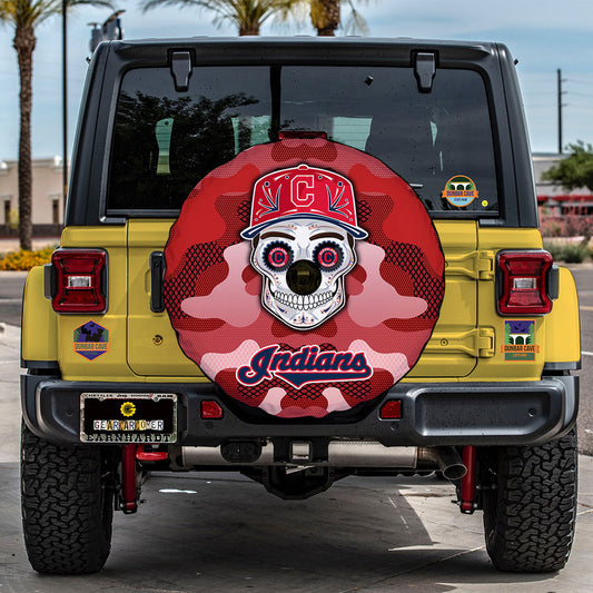 Cleveland Indians Spare Tire Covers Camera Hole Skull Theme Collection - Gearcarcover - 2