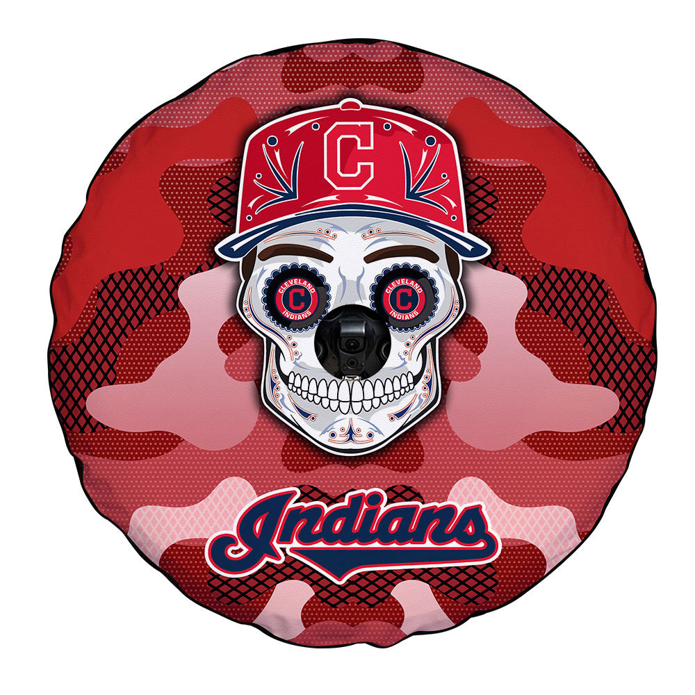 Cleveland Indians Spare Tire Covers Camera Hole Skull Theme Collection - Gearcarcover - 4
