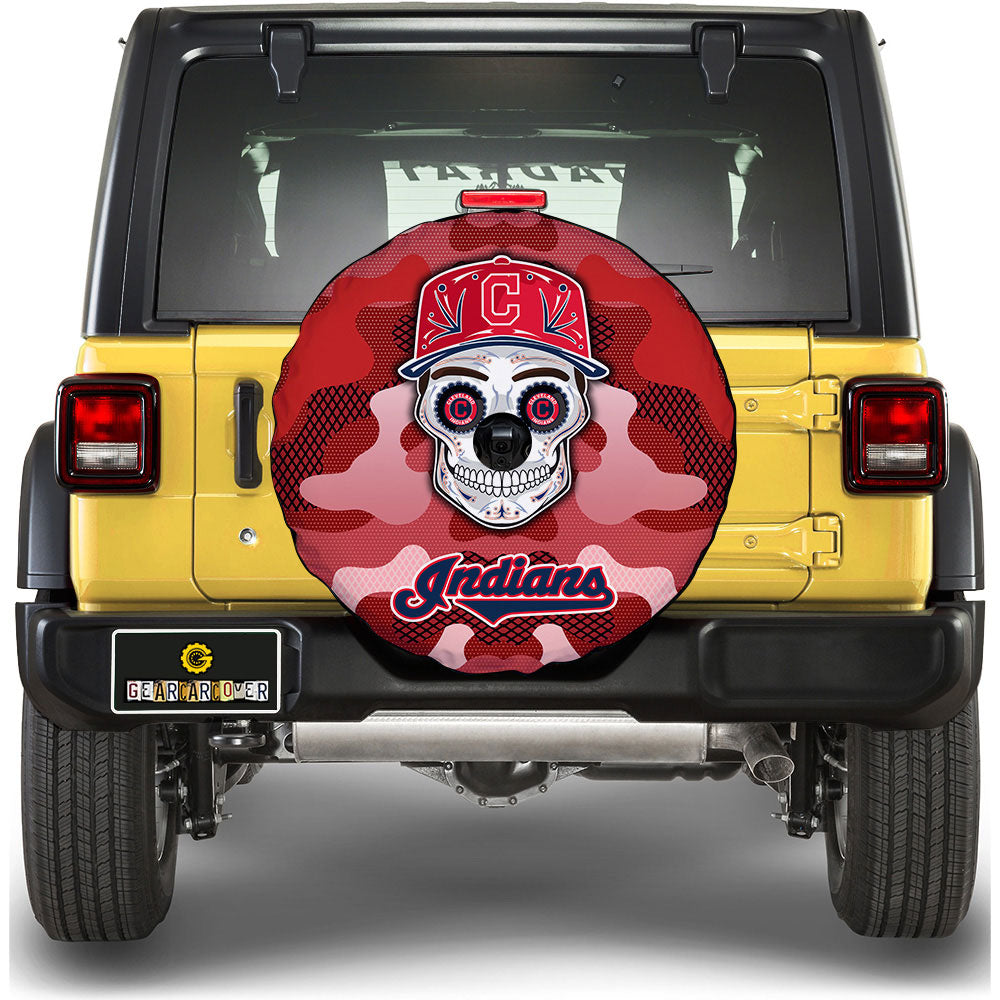 Cleveland Indians Spare Tire Covers Camera Hole Skull Theme Collection - Gearcarcover - 1