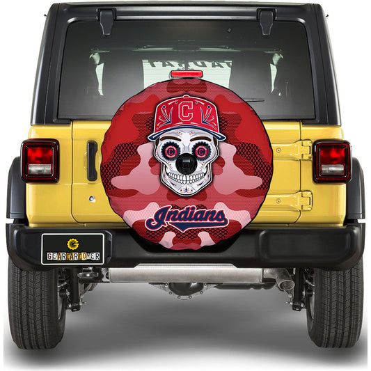 Cleveland Indians Spare Tire Covers Camera Hole Skull Theme Collection - Gearcarcover - 1